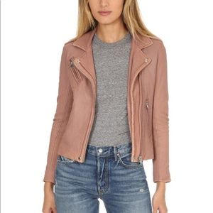 Iro Han leather jacket blush pink Intermix